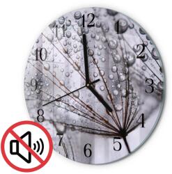 TULUP Üveg Falióra Nappaliba Pitypang Fekete Tippek Fi30 cm (010010500040200171431)