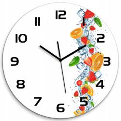 TULUP Nagy üveg falióra nappaliba Gyümölcsök jéggel fi 60cm (pl_zso_60_f_66265716)