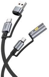 hoco. Cablu de încărcare HOCO U138 2-în-1 USB/Type-C - Type-C/priză de brichetă, 120 cm, NEGRU (U138 CL BLACK)