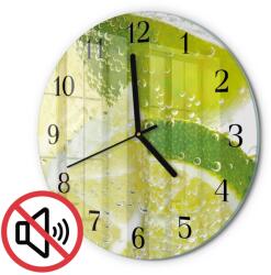 TULUP Üveg falióra Modern Mintás Mészvíz Fekete Fi30 cm (010010500040200172844)