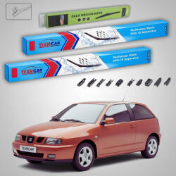 TeamCar Ștergătoare Seat Ibiza 6K1 1993-2002 | Set Față și Spate Flat - TeamCar® (TC-IBIZA6K1HOOK530480350FU)