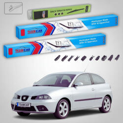 TeamCar Ștergătoare Seat Ibiza 6L1 2001-2006 | Set Față și Spate Flat - TeamCar® (TC-IBIZA6L1HOOK530475330FU)