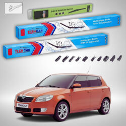 TeamCar Ștergătoare Skoda Fabia II 5J2 2013-2014 | Set Față și Spate - TeamCar® (TC-FABIII5J2131453053330FU)