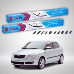 TeamCar Ștergătoare Skoda Fabia II 5J2 2006-2013 | Set Față Flat Universal - TeamCar® (TC-FABIA-II-530-530-FU)