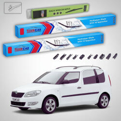 TeamCar Ștergătoare Skoda Roomster Praktik 5J7 2013-2015 | Set Față și Spate Flat - TeamCar® (TC-ROOMSTER5J7B530530330FU)