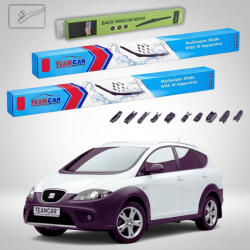 TeamCar Ștergătoare Seat Altea Freetrack 5P5 5P8 2007-2015 | Set Față și Spate Flat - TeamCar® (TC-ALTEAFT5P5650650330FU)