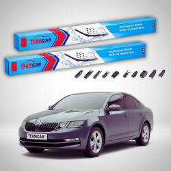 TeamCar Ștergătoare Skoda Octavia III 5E3 2012-2021 | Set Față Flat - TeamCar® (TC-OCTAVIA-III-5E3-PB19-600-480-FU)