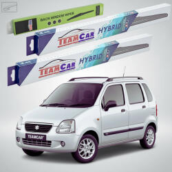 TeamCar Ștergătoare Suzuki Wagon R+ EM 1997-2000 | Set Față și Spate Hibrid - TeamCar® (TC-SUZWRPEM9700500450340H)