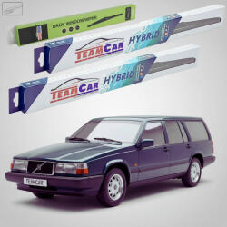 TeamCar Ștergătoare Volvo 940 1990-1998 | Set Față și Spate Hibrid - TeamCar® (TC-VOLVO940500500330H)