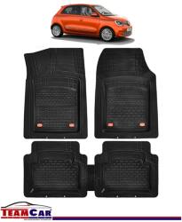 TeamCar® Covorase Auto TeamCar® Tip Tavita Compatibile Renault Twingo III (2014-2024) Negru Material Rezistent (Twingo-III-APF888M1)