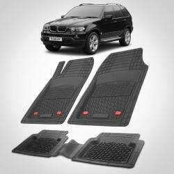 TeamCar Covorase Auto TEAMCAR® Tip Tăviță pentru BMW X5 E53 1999-2006, Compatibile Universal, Negru, Set Complet Față-Spate (presuri-BMW/X5/E53/1999-2006-APF-F55)