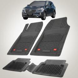 TeamCar Covorase Auto Hyundai Grand Santa Fe (2016-2018) - Cauciuc Tip Tavita-Black (HYUa77hgfra2015)