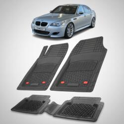 TeamCar® Covorase Auto TEAMCAR® Tip Tăvită pentru BMW Seria 5 E60 2003-2010, Compatibile Universal, Negru, Set Complet Față-Spate (Bmw seria 5/ E 60-COVORASE apf/w-xx9)