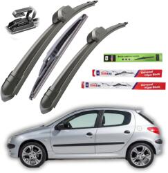 TeamCar Ștergătoare Peugeot 206 (1998-2012) Hatchback (5 uși) - Set Complet Flat (TC-206GG5W400)
