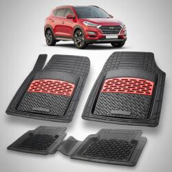 TeamCar® Covorase Auto Hyundai Tucson II (2015-2020) - Cauciuc Tip Tavita-Red (HYUdHYUbv2015)