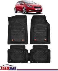 TeamCar® Covorase Auto TeamCar® Kia Ceed JD (2012-2018) - Negru - Cauciuc Rezistent Tip Tavita (KIA-ED1C3FE1)
