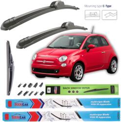 TeamCar Stergatoare Fiat 500 (2007-2016) - Set Complet (TCfiat5576YT)