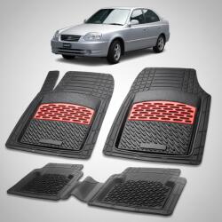 TeamCar® Covorase Auto Cauciuc Tip Tavita Hyundai Accent II (1999-2005) - Red (HYUtyHYUh1999)