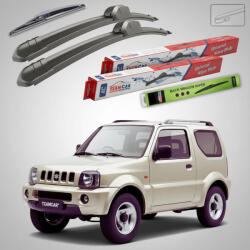 TeamCar Ștergătoare Suzuki Jimny FJ 1998-2018 | Set Față și Spate Flat - TeamCar® (TC-SUZJIMNYFJ9818450400300F)