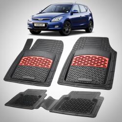 TeamCar® Covorase Auto Hyundai i30 I (2007-2012) - Cauciuc Tip Tavita -Red (HYUujHYUk2007544F7)