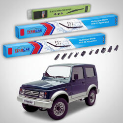 TeamCar Ștergătoare Suzuki Samurai SJ 1987-2004 | Van/Hardtop | Set Față și Spate Flat Premium - TeamCar® (TC-SUZSAMURAISJ8704300300300VFP)