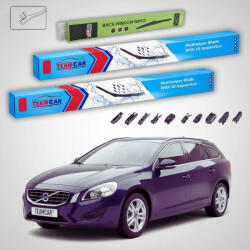 TeamCar Ștergătoare Volvo V60 I 2010-2015 | Set Față și Spate Flat - TeamCar® (TC-VOLVOV60IPB19650500300FU)
