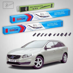 TeamCar Ștergătoare Volvo V60 I Facelift 2015-2018 | Set Față și Spate Flat - TeamCar® (TC-VOLVOV60IFPB19650500350FU)