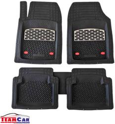 TeamCar® Covorase Auto Universale Safir Set 5 Piese Compatibile | Black/Silver (SetTeamCar/UNV/APF-silv-76)