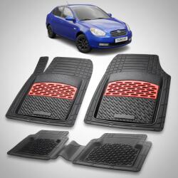 TeamCar Covorase Auto Cauciuc Tip Tavita Hyundai Accent III (2006-2010) - Red (HYUscHYUfv2006)