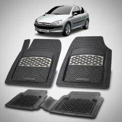 TeamCar® Covorase Tavita Cauciuc Compatibile Peugeot 206 Hatchback (3 usi-1998-2003) Silver (CVRwPEUGEOT206HATCHBACKg1998)