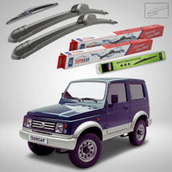 TeamCar Ștergătoare Suzuki Samurai SJ 1987-2004 | Van/Hardtop | Set Față și Spate Flat - TeamCar® (TC-SUZSAMURAISJ8704300300300VF)