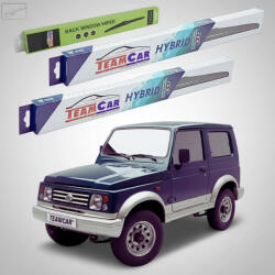 TeamCar Ștergătoare Suzuki Samurai SJ 1987-2004 | Van/Hardtop | Set Față și Spate Hibrid - TeamCar® (TC-SUZSAMURAISJ8704300300300VH)