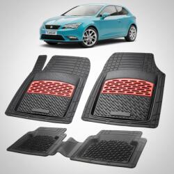 TeamCar Covorase Seat Leon Hatchback 3 Usi Compatibile 2013-2017 | Red (SEsATTzEAMC)