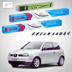 TeamCar Ștergătoare Seat Arosa 6H 1999-2004 | Set Față și Spate Flat - TeamCar® (TC-AROSA6HHOOK530475280FU)