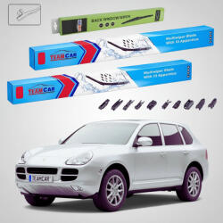 TeamCar Ștergătoare Porsche Cayenne 9PA 955 2002-2007 | Set Față și Spate Flat - TeamCar® (TC-PORSCHECAYENNE9PA650650340FU)