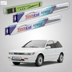 TeamCar Ștergătoare Mitsubishi Colt III/IV (C5_A, CA_A) 1988-1996 | Set Față și Spate Hibrid - TeamCar® (TC-COLT34FSHB)