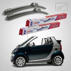 TeamCar Ștergătoare Smart Fortwo Cabrio 450 2004-2007 | Set Față Flat - TeamCar® (ST450C530530F)