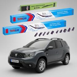 TeamCar Ștergătoare Dacia Duster I HS Black Touch 2016-2017 | Set Față și Spate Flat Premium - TeamCar® (TC-DUSTERI-BT-600450290FLP)