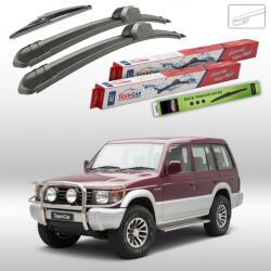 TeamCar Ștergătoare Mitsubishi Pajero II (V2_W, V3_W, V4_W) 1990-2000 | Set Față și Spate Flat - TeamCar® (TC-PAJ2BFS-FL)