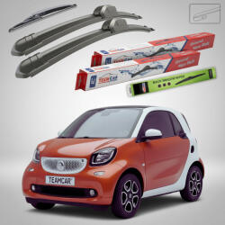 TeamCar Ștergătoare Smart Fortwo Coupe 453 2014-2021 | Set Față și Spate Flat - TeamCar® (ST453CP500350230F)
