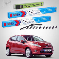 TeamCar Ștergătoare Ford Fiesta Gen VI Pre-facelift Hatchback 2008-2012 | Set Față și Spate Flat Premium - TeamCar® (TC-FORD432)