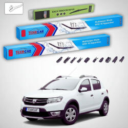 TeamCar Ștergătoare Dacia Sandero II 2015-prezent | Set Față și Spate Flat Premium - TeamCar® (TC-SAND2B-554830FLP)