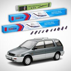 TeamCar Ștergătoare Mitsubishi Space Wagon II (N3_W, N4_W) 1991-1998 | Set Față și Spate Flat Premium - TeamCar® (TC-SWAGON2FSFP)