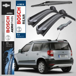 Bosch Set Complet Ștergătoare față + lunetă pentru Skoda Yeti (5L) 2009-2017 | Bosch Aerotwin A979S + A282H (A979S-A282H-YETI5L)