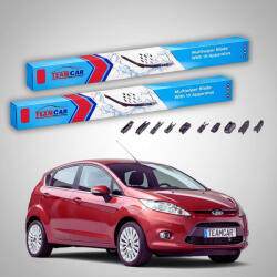 TeamCar Ștergătoare Ford Fiesta Gen VI Pre-facelift Hatchback 2008-2012 | Set Față Flat Premium - TeamCar® (TC-FORD3D)