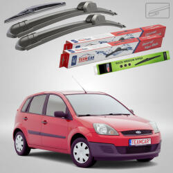 TeamCar Ștergătoare Ford Fiesta Gen V JH/JD Hatchback 2001-2008 | Set Față și Spate Flat - TeamCar® (TC-FORD3Q)