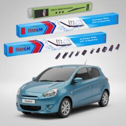 TeamCar Ștergătoare Mitsubishi Mirage, Space Star 2012+ | Set Față și Spate Flat Premium - TeamCar® (TC-MIRAGEFS300FLP)