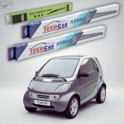 TeamCar Ștergătoare Smart Fortwo Coupe 450 2004-2007 | Set Față și Spate Hibrid - TeamCar® (ST450CP530530340H)