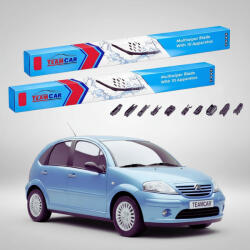 TeamCar Ștergătoare Citroën C3 Gen I FC/FN Hatchback 2002-2009 | Set Față Flat Premium - TeamCar® (TC-C3FC600450FLP)