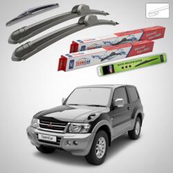 TeamCar Ștergătoare Mitsubishi Pajero III (V6_W, V7_W) 2000-2007 | Set Față și Spate Flat - TeamCar® (TC-PAJ3BFS-FL)